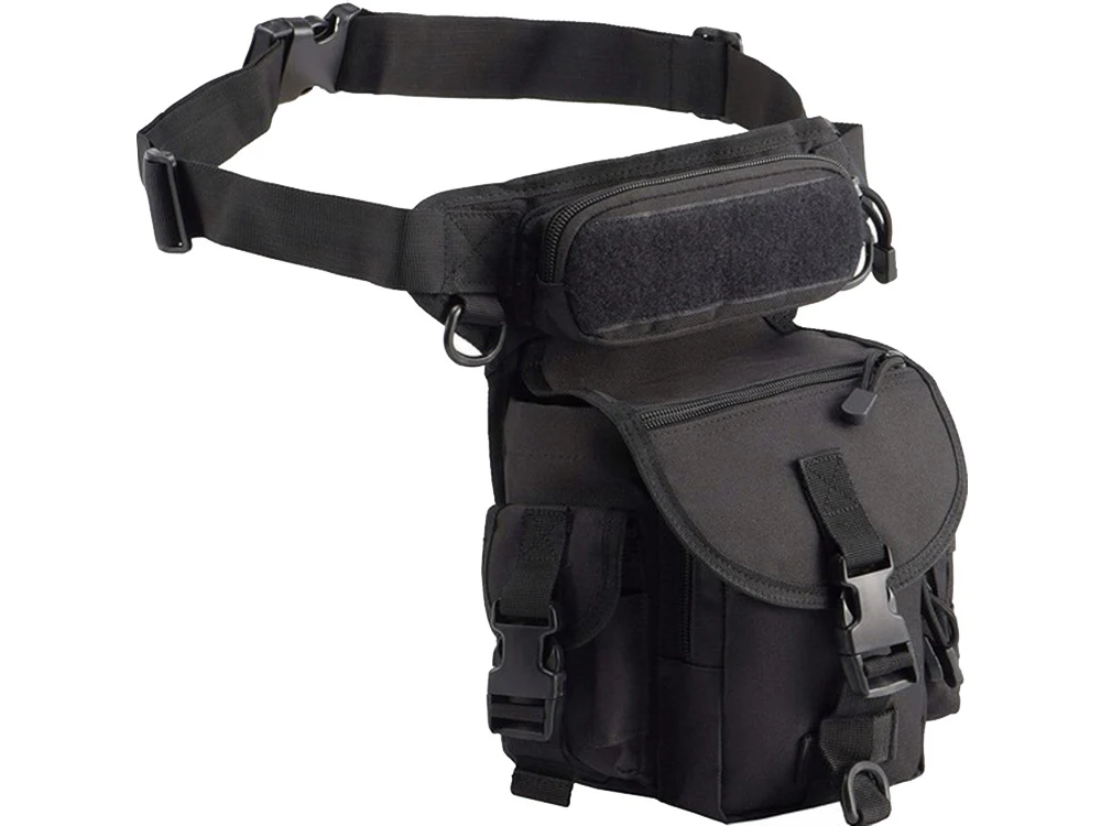 Bolso Riñonera de Pierna para Misiones y Oudoor Negro