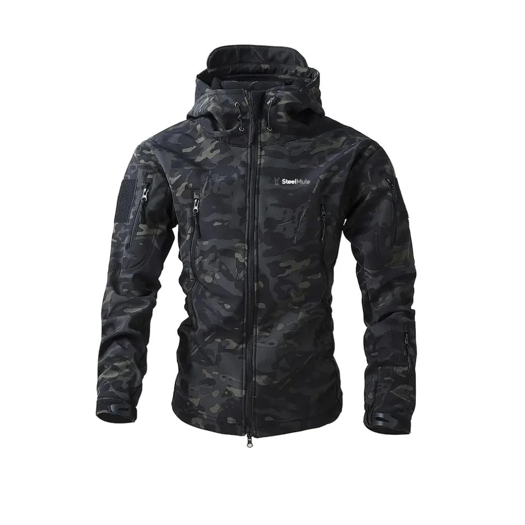Chaqueta Táctica Sofshell Impermeable Camuflaje Negro