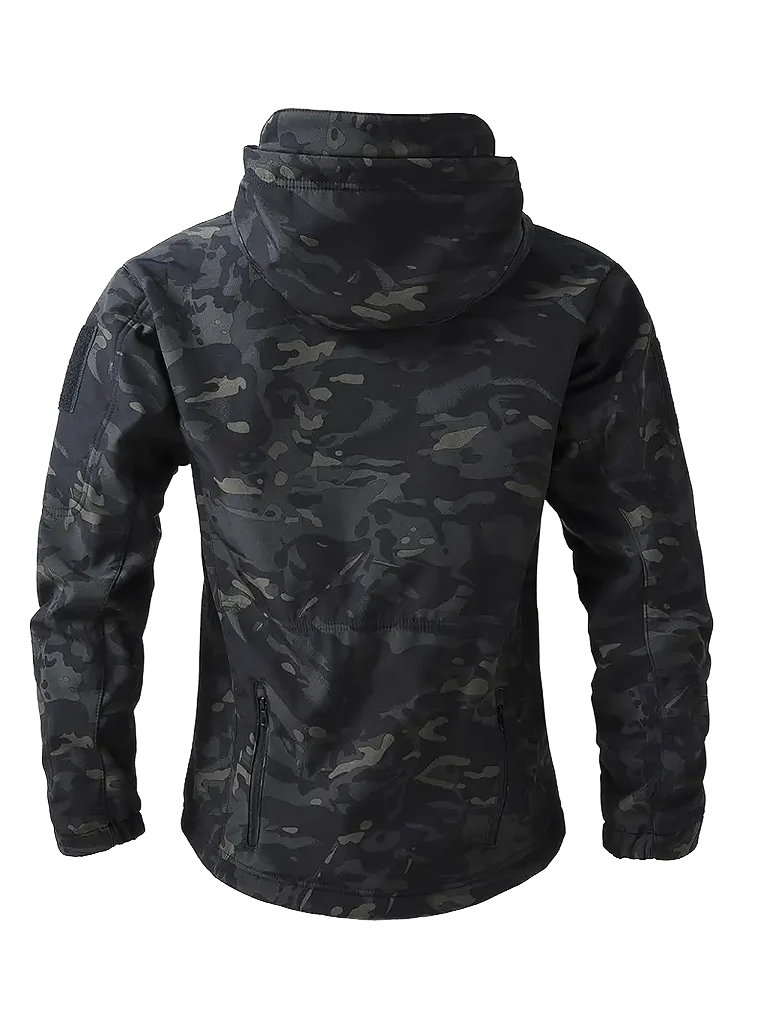 Chaqueta Táctica Sofshell Impermeable Camuflaje Negro
