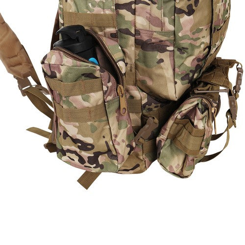 Mochila táctica 48,5L de alto rendimiento con módulos extra Camuflaje