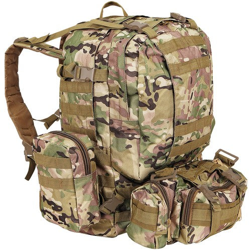 Mochila táctica 48,5L de alto rendimiento con módulos extra Camuflaje