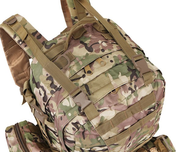 Mochila táctica 48,5L de alto rendimiento con módulos extra Camuflaje