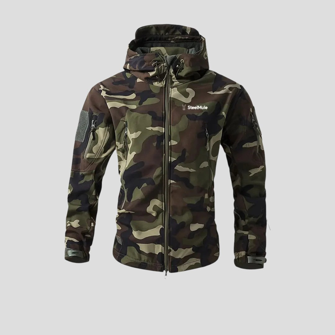Chaqueta Táctica Softshell Impermeable Woodland Camo