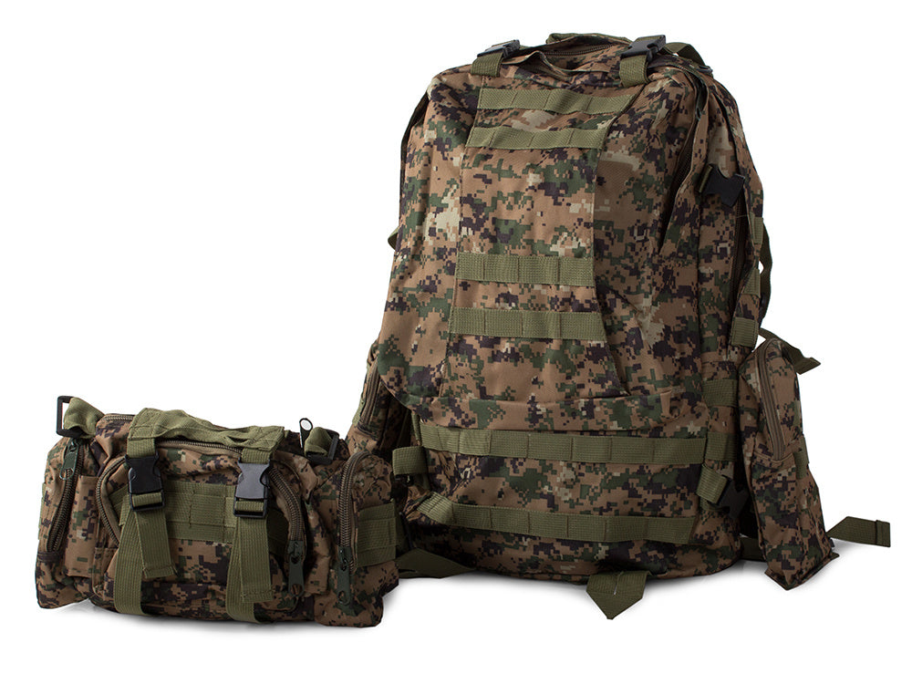 Mochila táctica 48,5L de alto rendimiento con módulos extra Marpat