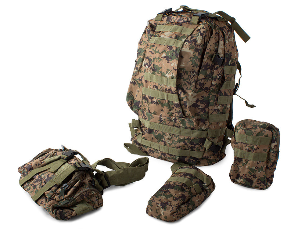 Mochila táctica 48,5L de alto rendimiento con módulos extra Marpat