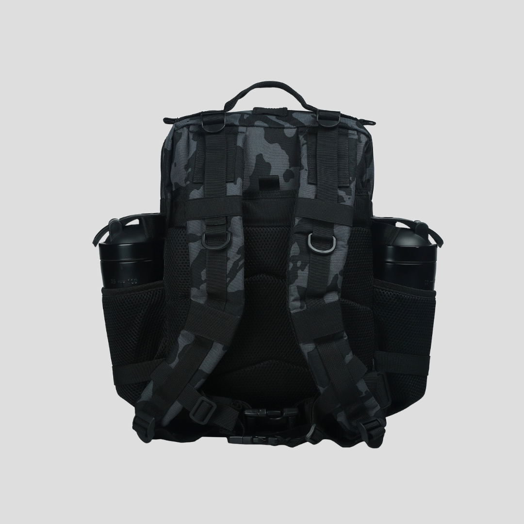 Mochila táctica 25L ligera y resistente para misiones nocturnas Camuflaje Negro