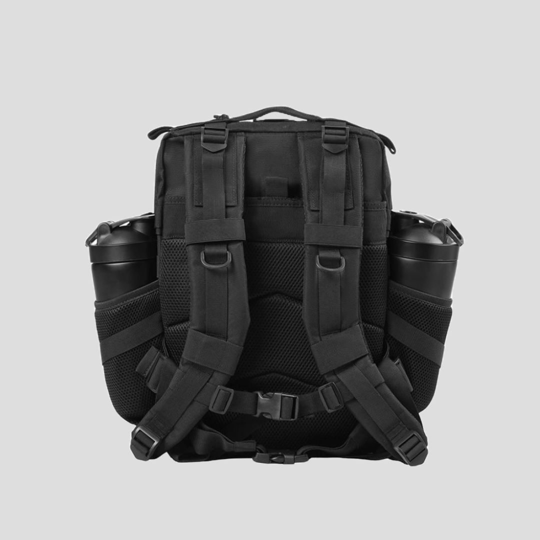 Mochila táctica 25L resistente para misiones, gym y uso diario Negro