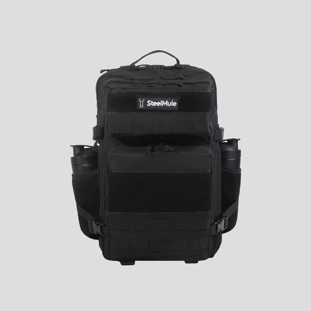 Mochila táctica 25L resistente para misiones, gym y uso diario Negro