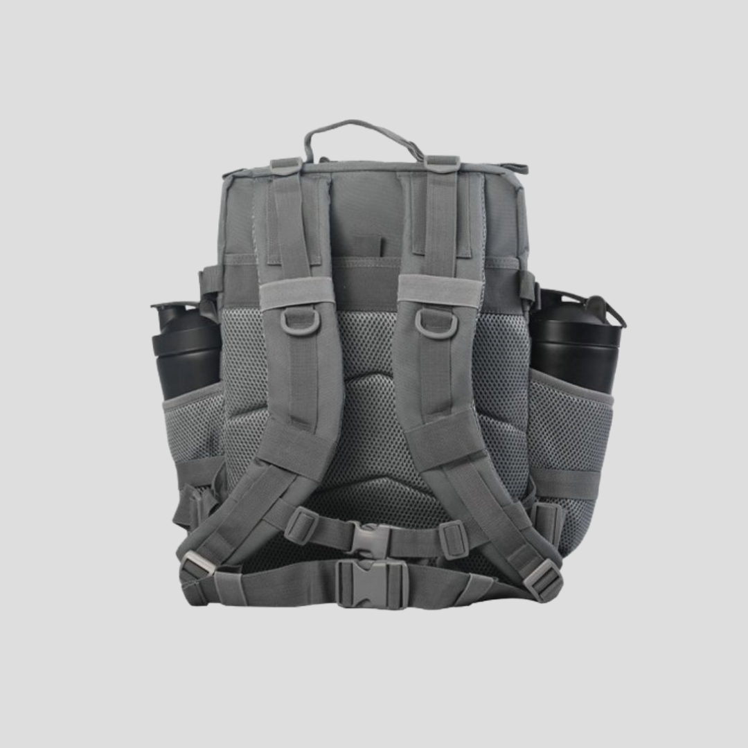 Mochila táctica 25L ligera y resistente para gym y escapadas Gris