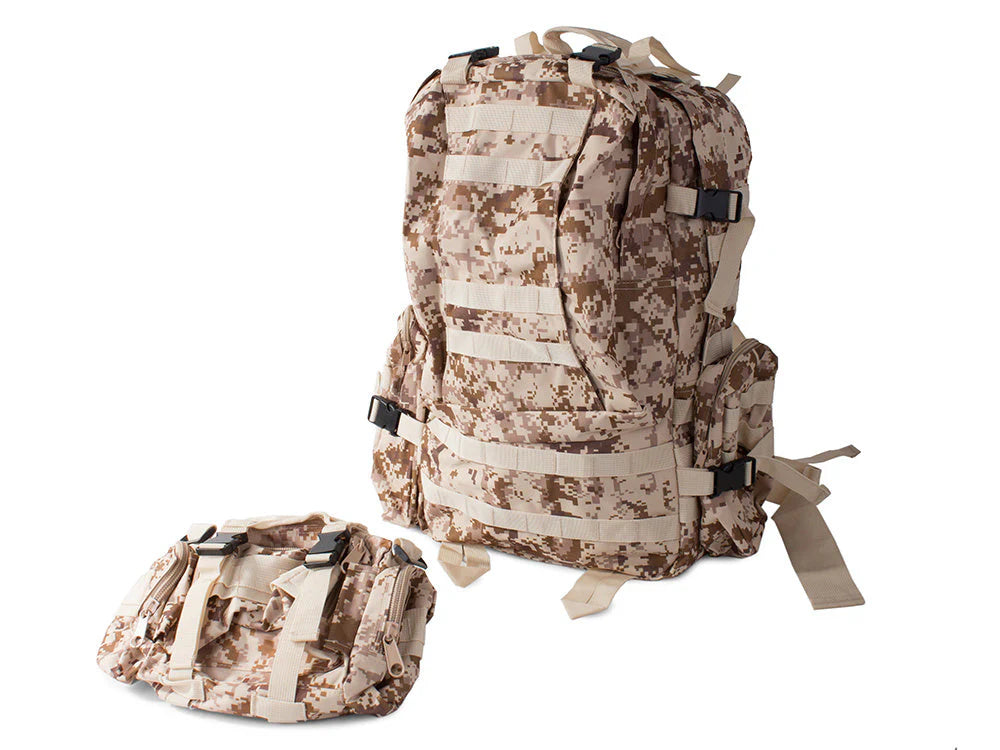 Mochila táctica militar 48,5L con pouches Marpat Desert