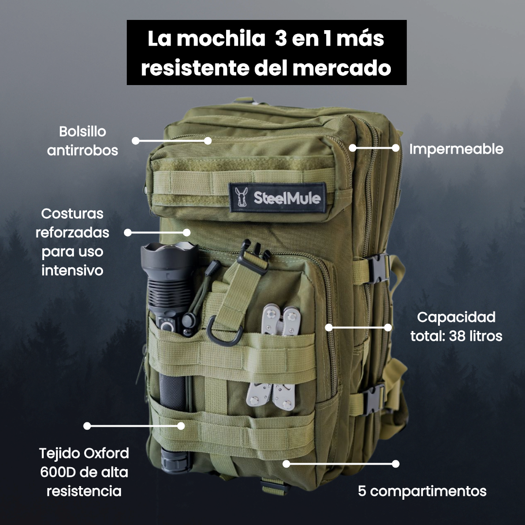 Mochila 38L - Verde Militar