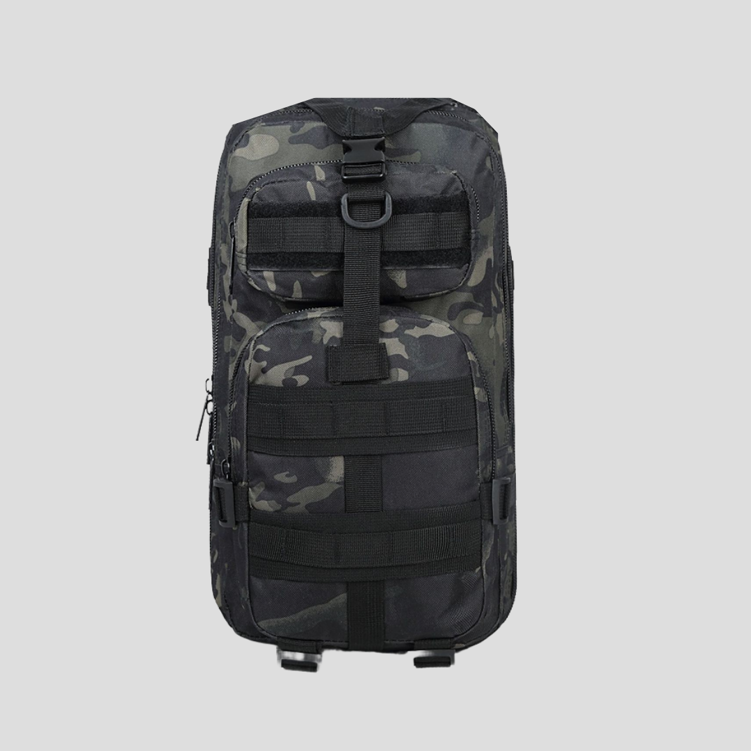 Mochila táctica 26L impermeable y compacta para 3 días Camuflaje Negro