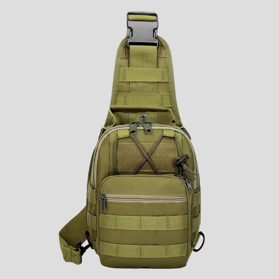Bandolera Táctica con MOLLE y Velcro para Parches Verde Militar