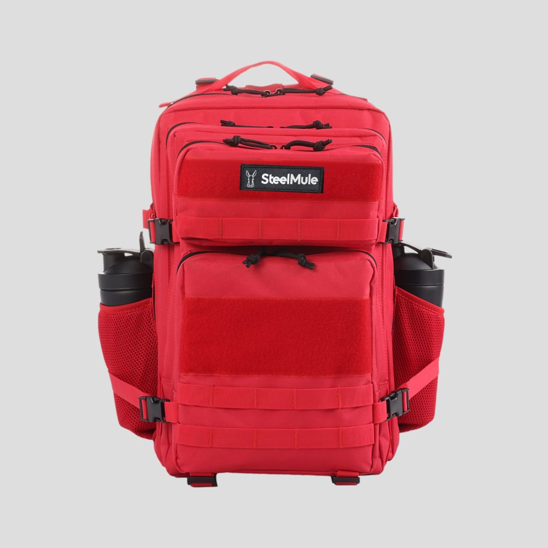 Mochila táctica 45L para misiones largas y aventura extrema Roja