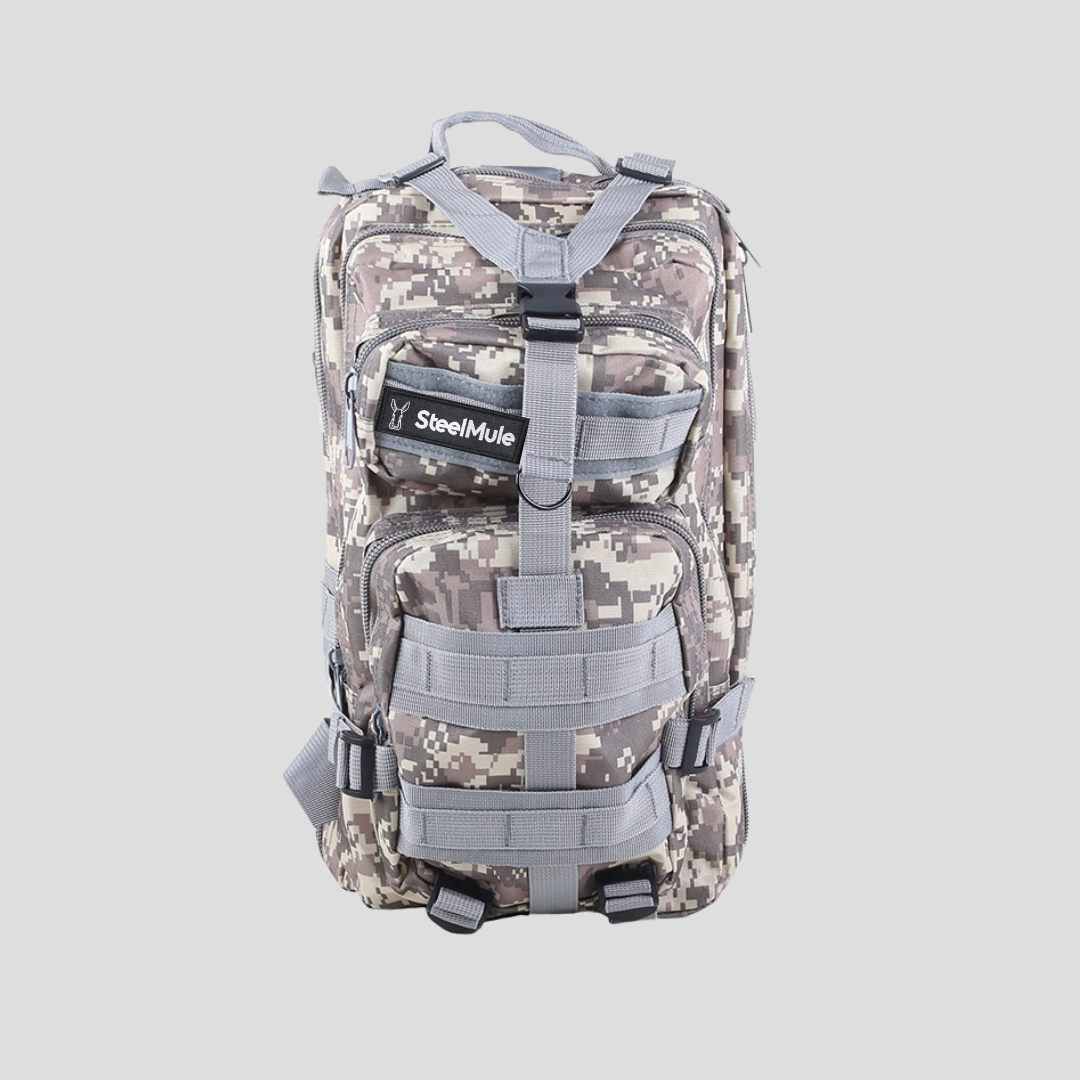 Mochila táctica 26L para misiones cortas de 3 días Gris Urbano