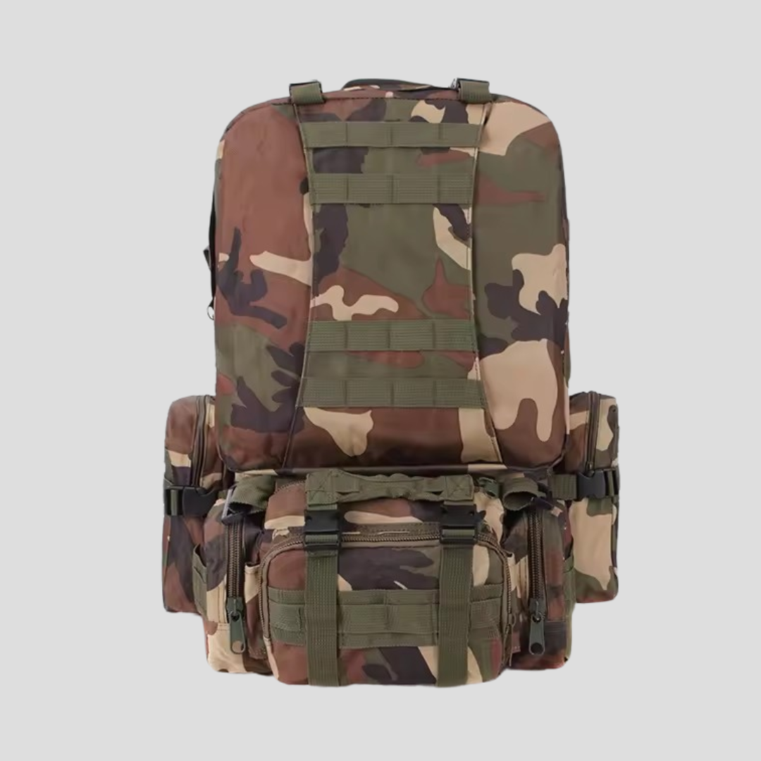 Mochila táctica 48,5L de alto rendimiento con módulos extra Camuflaje claro