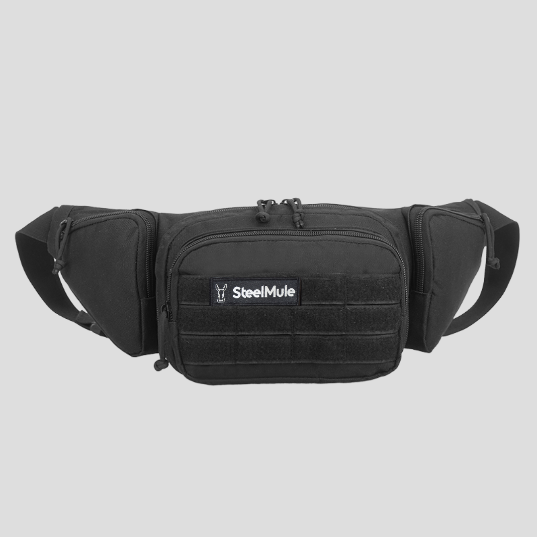 Riñonera Táctica 5 Bolsillos con velcro Negra