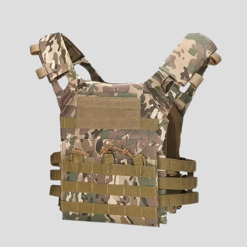 Chaleco Táctico Portaplacas MOLLE Steel Mule Coyote Camo