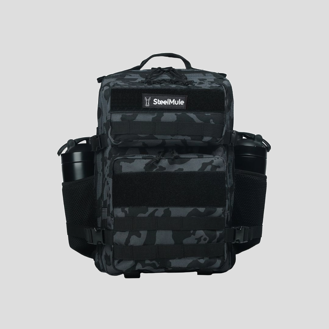 Mochila táctica 25L ligera y resistente para misiones nocturnas Camuflaje Negro