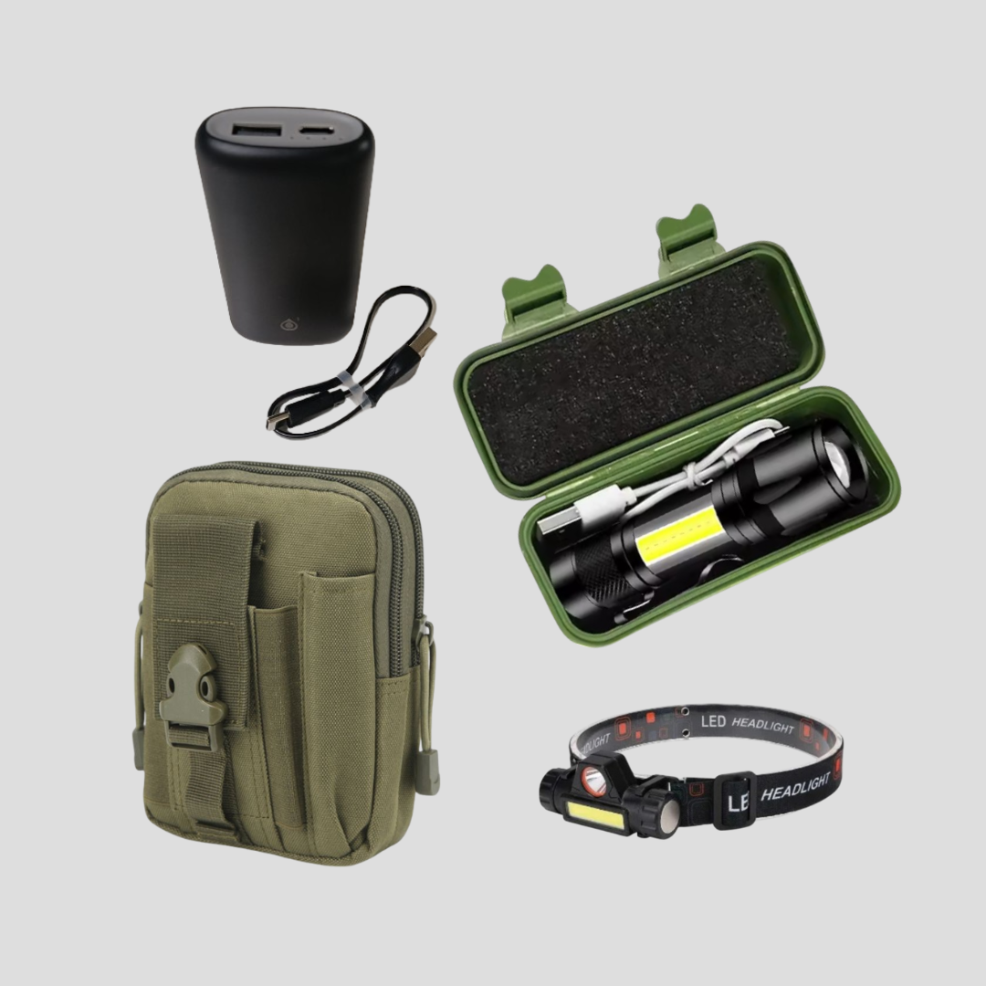 Kit Apagón de Emergencia 360 | Pouch Militar + 2 Linternas